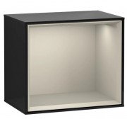 Стеллаж для ванной Villeroy & Boch Finion 41,8х35,6х27 см с подсветкой МДФ глянцевый черный лак/песок матовый лак G590HHPH