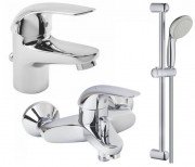 Комплект змішувачів для ванної Grohe Euroeco 3 в 1 з душовим набором хром 123226S