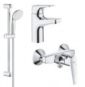 Комплект смесителей для ванной Grohe BauFlow 3 в 1 с душевым набором хром 121630S