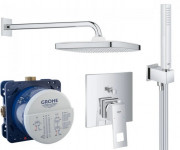 Душова система прихованого монтажу Grohe Eurocube з верхнім душем Tempesta Cube 250 хром 26415SC3
