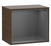 Стеллаж для ванной Villeroy & Boch Finion 41,8х35,6х27 см ДСП шпон грецкого ореха/антрацит матовый лак FD10GKGN