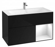 Тумба під раковину Villeroy & Boch Finion 99,6х49,8 см з підсвічуванням МДФ глянсовий чорний лак G040GFPH
