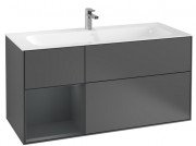 Тумба під раковину Villeroy & Boch Finion 119,6х49,8 см з підсвічуванням антрацит матовий лак/темно-синій матовий лак F060HGGK