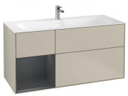 Тумба под раковину Villeroy & Boch Finion 119,6х49,8 см с подсветкой МДФ песок матовый лак/темно-синий матовый лак F060HGHH