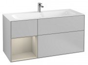 Тумба под раковину Villeroy & Boch Finion 119,6х49,8 см с подсветкой МДФ светло-серый матовый лак/песок матовый лак F060HHGJ