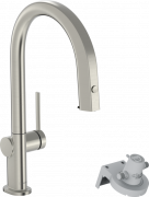 Смеситель для кухни Hansgrohe Aqittura M91 FilterSystem 210 с выдвижным носиком однорычажный сталь 76803800