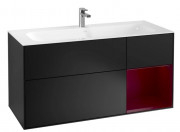 Тумба под раковину Villeroy & Boch Finion 119,6х49,8 см с подсветкой МДФ черный матовый лак/пион матовый лак F070HBPD