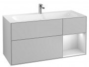 Тумба под раковину Villeroy & Boch Finion 119,6х49,8 см с подсветкой МДФ светло-серый матовый лак/белый матовый лак  F070MTGJ
