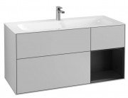 Тумба под раковину Villeroy & Boch Finion 119,6х49,8 см с подсветкой МДФ светло-серый матовый лак/черный матовый лак F070PDGJ
