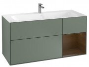 Тумба под раковину Villeroy & Boch Finion 119,6х49,8 см с подсветкой МДФ оливковый матовый лак/шпон грецкого ореха F070GNGM