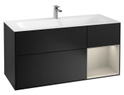 Тумба під раковину Villeroy & Boch Finion 119,6х49,8 см з підсвічуванням МДФ чорний матовий лак/пісок матовий лак G070HHPD