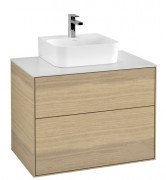 Тумба под раковину Villeroy & Boch Finion 80х50,1 см ДСП шпон дуба/стекло белое матовое F08100PC