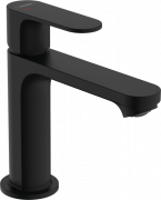 Смеситель для раковины Hansgrohe Rebris S CoolStart однорычажный со сливным гарнитуром черный матовый 72527670