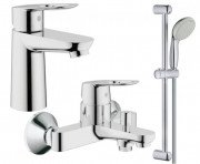 Комплект смесителей для ванной Grohe BauLoop 3 в 1 с душевым набором хром UA123214S1