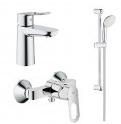 Комплект смесителей для ванной Grohe BauLoop 3 в 1 с душевым набором хром UA123220S1