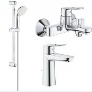 Комплект змішувачів для ванної Grohe BauLoop 3 в 1 з душовим набором хром UA123215M1