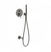 Душевая система скрытого монтажа Tres Study Exclusive с изливом и однорычажным смесителем металлический черный 26228006KM