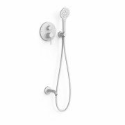 Душова система прихованого монтажу Tres Study Exclusive з виливом і змішувачем одноважеля білий матовий 26228060BM