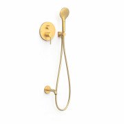 Душевая система скрытого монтажа Tres Study Exclusive с изливом и однорычажным смесителем золото матовый 26228060OM