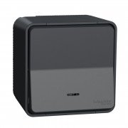 Выключатель кнопочный Schneider Electric Mureva Styl с подсветкой IP55 антрацит MUR35028