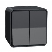 Выключатель Schneider Electric Mureva Styl 2-клавишный схема 6+6 IP55 антрацит MUR35022