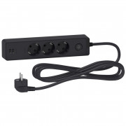 Подовжувач Schneider Electric Unica 3 розетки із заземленням 2 USB 3 м чорний ST943U3B