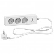 Подовжувач Schneider Electric Unica 3 розетки із заземленням 1,5 м білий ST9431W