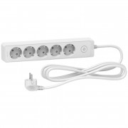 Удлинитель Schneider Electric Unica 5 розеток с заземлением 3 м белый ST9453W