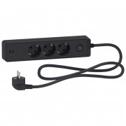 Удлинитель Schneider Electric Unica 3 розетки с заземлением 2 USB 1,5 м черный ST943U1B