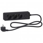 Подовжувач Schneider Electric Unica 3 розетки із заземленням 1,5 м чорний ST9431B