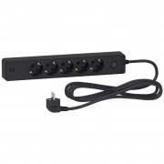 Удлинитель Schneider Electric Unica 5 розеток с заземлением 2 USB 3 м черный ST945U3B