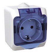 Розетка Schneider Electric Cedar Plus із заземленням шторками та прозорою кришкою білий WDE000543