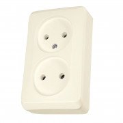 Розетка Schneider Electric Prima подвійна без заземлення та шторок слонова кістка WDE001140