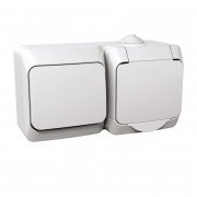 Розетка + вимикач Schneider Electric Cedar Plus білий WDE000500