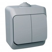 Выключатель Schneider Electric Cedar Plus 2-клавишный пластик серый WDE000650
