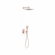 Душевая система скрытого монтажа Tres Project-Tres с однорычажным смесителем розовое золото 21128040OP