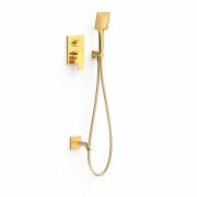 Душова система прихованого монтажу Tres Project-Tres із виливом та одноважільним змішувачем золото 21128070OR