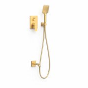 Душова система прихованого монтажу Tres Project-Tres з виливом і одноважельним змішувачем  золото матовий 21128070OM