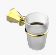 Стакан настенный для зубных щёток THG ArtDeco cristal матовое стекло/золото A56 H44 00536