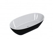 Ванна із штучного каменю Miraggio Estella 167х83 см Miramarble чорний матовий 0000360