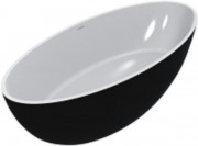 Ванна зі штучного каменю Miraggio Madonna 180х80 см Miramarble білий/чорний матовий 0001648