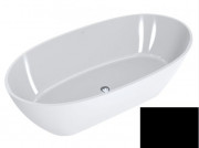 Ванна зі штучного каменю Miraggio Estella 167х83 см Miramarble білий/чорний матовий 0001748