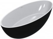 Ванна из искусственного камня Miraggio Madonna 180х80 см Miramarble белый/черный матовый 0001648