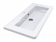 Раковина для ванной Miraggio Tres 90х43 см литой мрамор Miramarble белый матовый 0001544