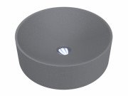 Раковина для ванной Miraggio Ellel Ø46 см кварцевый песок Mirastone серый 0000990