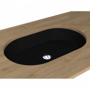 Раковина для ванної Miraggio Rome 55х35,1 см під стільницю кварцовий пісок Mirastone чорний 0000905