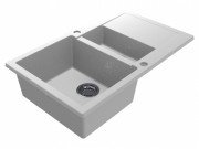 Мийка для кухні Miraggio LaPas 78,6х48,9 см з 2 отворами під змішувач кварцовий пісок Mirastone білий 0001263