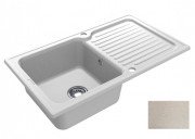 Мойка для кухни Miraggio Orlean 86,1х49,6 см с 2 отверстиями под смеситель кварцевый песок Mirastone бежевый 0001282