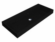 Раковина для ванної Miraggio Varna 1000 без отвору під змішувач кварцовий пісок Mirastone чорний 0001181