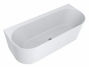 Ванна із штучного каменю Miraggio Bali 170х75 см з отворами під змішувач Miramarble білий матовий 0001184